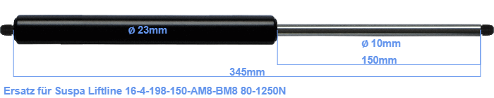 Suspa Liftline 16-4-198-150-AM8-BM8