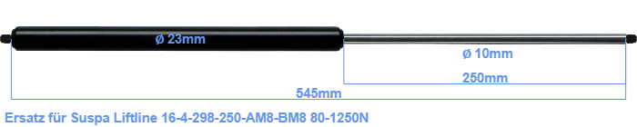 Suspa Liftline 16-4-298-250-AM8-BM8