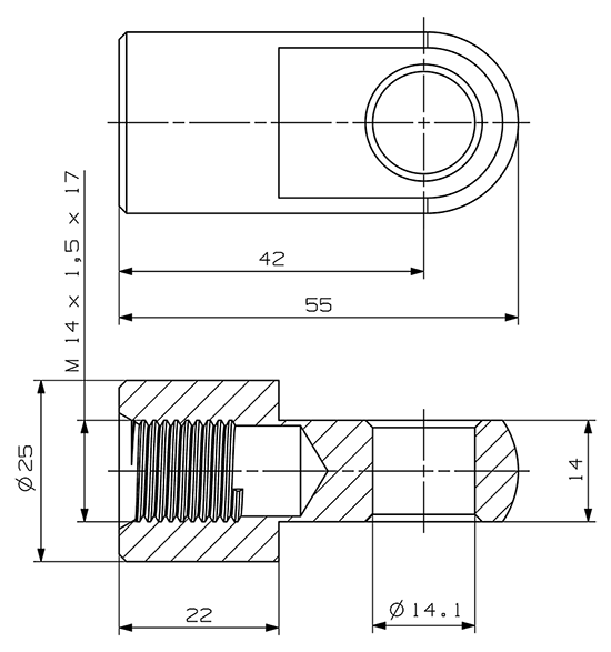 Gasdruckfeder Gabelkopf 1.210mm/500mm Gasdruckfeder Gabelkopf 1.210mm/500mm